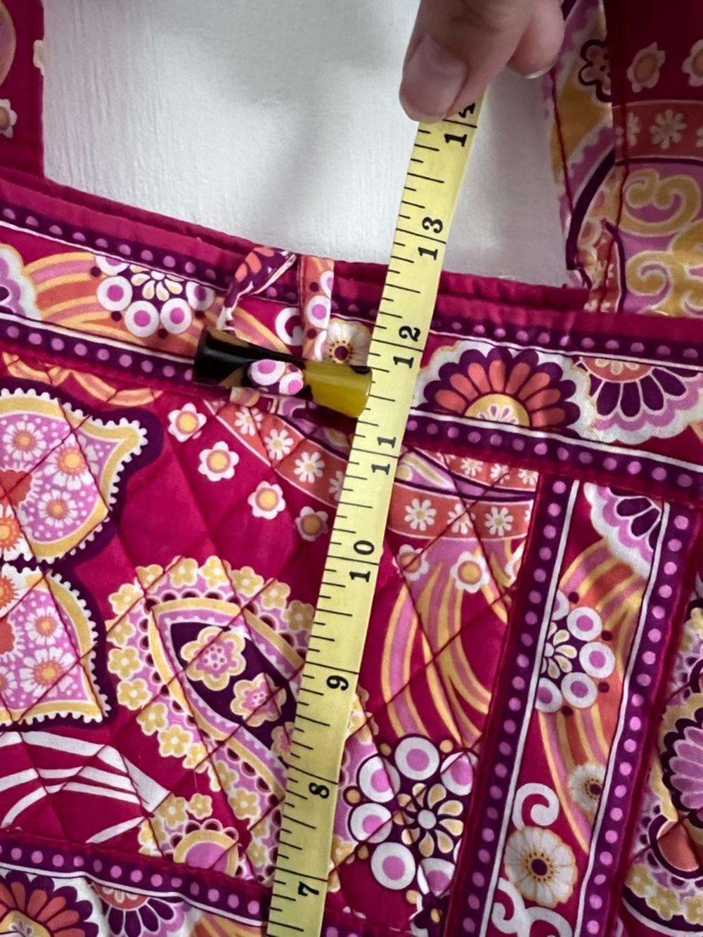 Vera Bradley Raspberry Fizz Quilted Paisley Print Tote Bag in Magenta Vintage - Picture 3 of 10